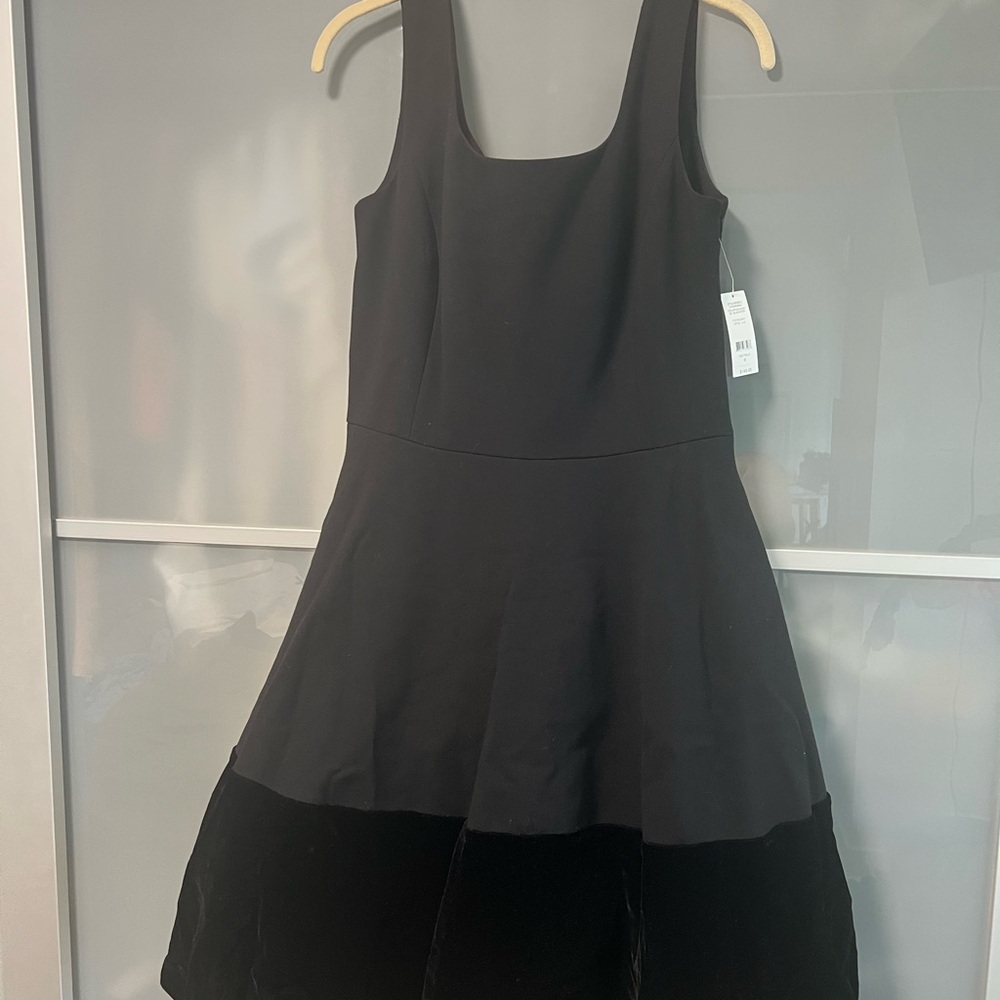 Lord & Taylor Black Sleeveless Midi dress velvet on the bottom